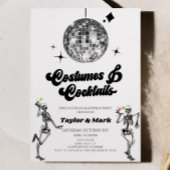 コスチュームカクテルディスコスケルトンハローウィンパーティ 招待状