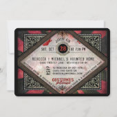 コスチュームカクテルレッドブラックデビルハロウィーン招待状 招待状 (裏面)