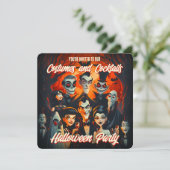 コスチュームカクテル50sスタイルハロウィーン招待状 招待状 (スタンド正面)