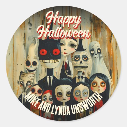 コスチュームカクテル50sハロウィーン封筒用シール ラウンドシール (正面)