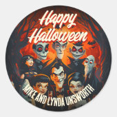 コスチュームカクテル50sハロウィーン封筒用シール ラウンドシール (正面)