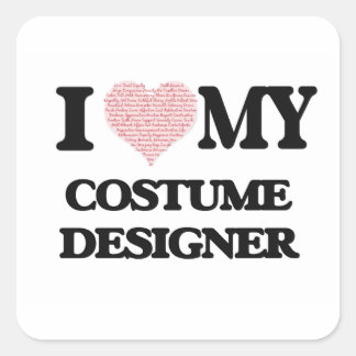 コスチュームデザイナー(言葉で作ったハート)が大好き スクエアシール