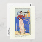 コスチュームデヨットファッションイラストレーションバービア ポストカード (正面/裏面)