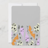 コスチュームハローウィンパーティ幽霊スカルドードルズグレイ 招待状 (裏面)