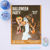 コスチュームハローウィンパーティ、ヴィンテージ編集可能ハロウィーン チラシ (シングル)