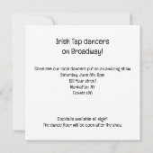 コスチュームパーティー、タップダンス、ダンスパーティー、猫 招待状 (裏面)