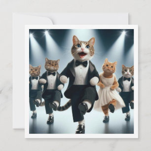 コスチュームパーティー、タップダンス、ダンスパーティー、猫 招待状