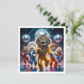 コスチュームパーティー、ディスコ・ダンス・パーティー、猫 招待状 (スタンド正面)