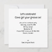 コスチュームパーティー、ディスコ・ダンス・パーティー、猫 招待状 (裏面)