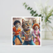 コスチュームパーティー、ディスコ・ダンス・パーティー、猫 招待状 (スタンド正面)
