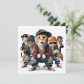 コスチュームパーティー、ヒップホップダンス、ダンスパーティー、猫 招待状 (スタンド正面)