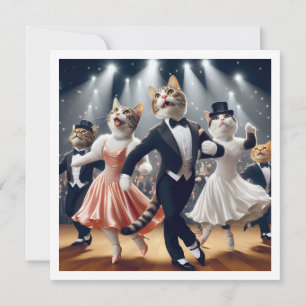 コスチュームパーティー、ボールルームダンスパーティー、猫 招待状