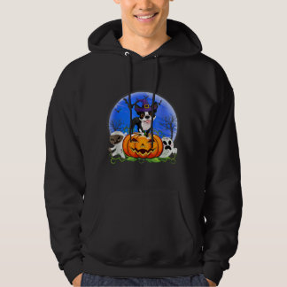 コスチュームボストンテリアードッグハロウィンムーンガールズ パーカ