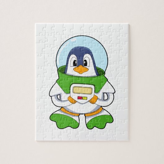 コスチューム姿の宇宙飛行士ペンギン ジグソーパズル (縦)