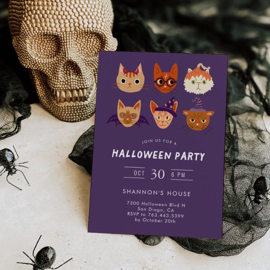 コスチューム猫ハローウィンパーティ 招待状