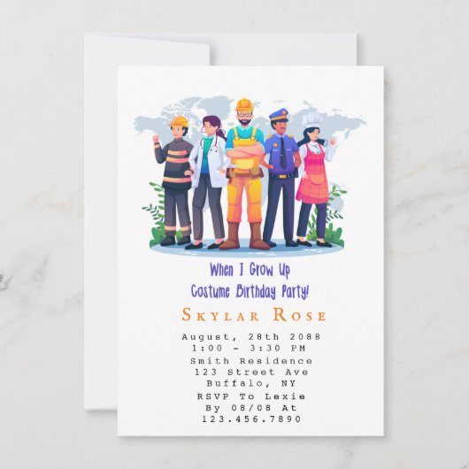 コスチューム誕生会を始めたとき 招待状 (正面)