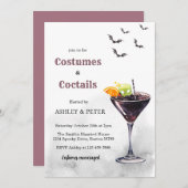 コスチューム&カクテルアダルトスカルハローウィンパーティ 招待状 (正面/裏面)