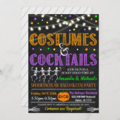 コスチューム&カクテルハロウィーン招待状 招待状 (正面/裏面)