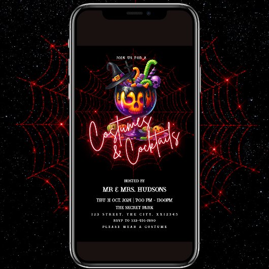 コスチューム&カクテルハローウィンパーティ招待状 招待状