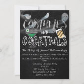 コスチューム&カクテルハローウィンパーティ招待状 招待状 (正面)