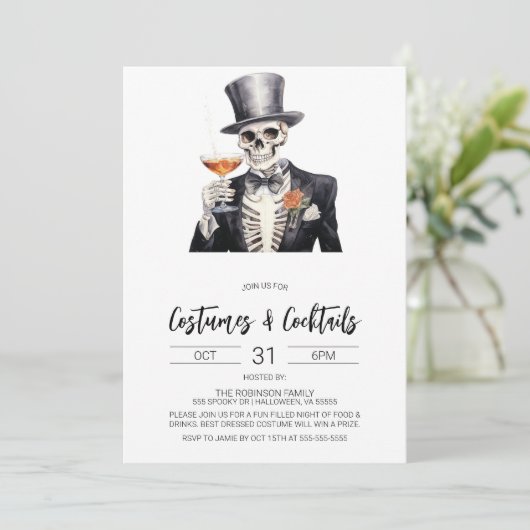 コスチューム&カクテルハローウィンパーティ招待状 招待状 (スタンド正面)