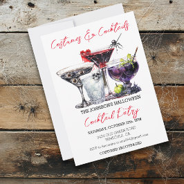 コスチューム&カクテルハローウィンパーティ水彩イン 招待状
