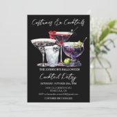 コスチューム&カクテルハローウィンパーティ水彩イン 招待状 (スタンド正面)