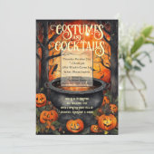 コスチューム&カクテルハローウィンパーティ水彩 招待状 (スタンド正面)