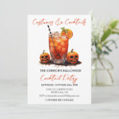 コスチューム&カクテルハローウィンパーティ水彩 招待状 (スタンド正面)