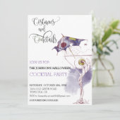コスチューム&カクテルハローウィンパーティ水彩 招待状 (スタンド正面)