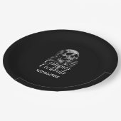 コスチューム&カクテルブラックスカルハロウィーン ペーパープレート (アングル)