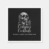 コスチューム&カクテルブラックハローウィンパーティ スタンダードカクテルナプキン (正面)