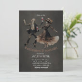 コスチューム&カクテルヴィンテージスケルトンハロウィーン 招待状 (スタンド正面)