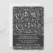 コスチューム&カクテルヴィンテージチョークハローウィンパーティ 招待状 (正面)