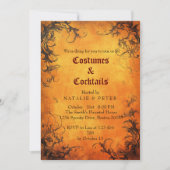 コスチューム&カクテルIオレンジレッドアイビー招待状 招待状 (正面)