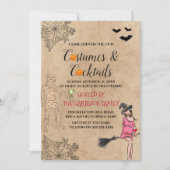 コスチューム&ガーリーカクテルハロウィーン招待状 招待状 (正面)