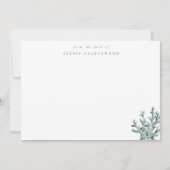 コステモダンルグリーンシーコーラルパーソナライズされた ノートカード (正面)