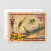 コステロ素晴らしス・トラペーズ・ショー・サーカス・ポスター ポストカード (正面/裏面)