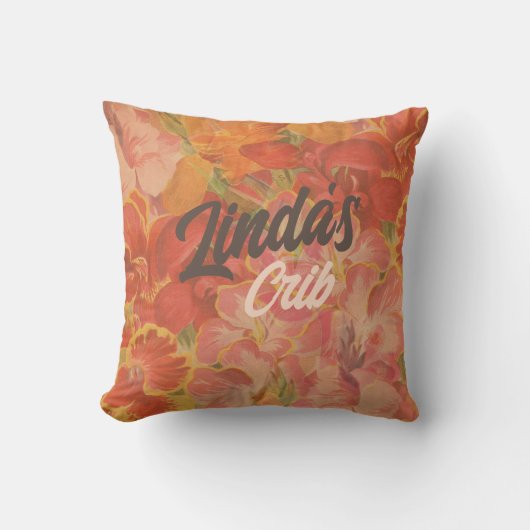 コストの高いフローラバラ園花 クッション (正面)