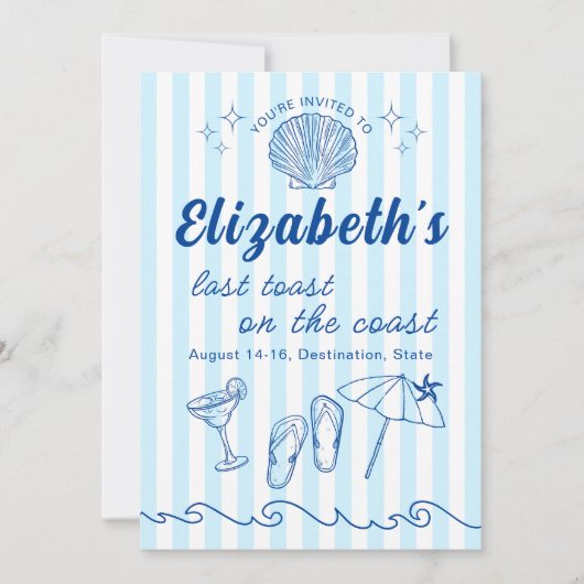 コストビーチバチェロレッテ宛先パーティー 招待状 (正面)