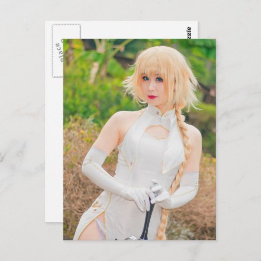 コスプレアニメアかわいらしジア美しい写真はがき ポストカード (正面/裏面)