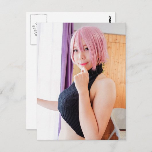 コスプレアニメアジアかわいらし美しい写真はがき ポストカード (正面/裏面)