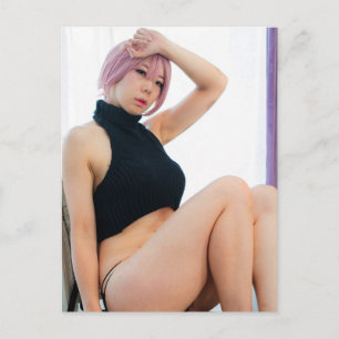 コスプレアニメアジアかわいらし美しい写真はがき ポストカード