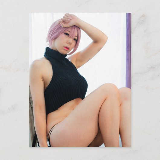 コスプレアニメアジアかわいらし美しい写真はがき ポストカード (正面)