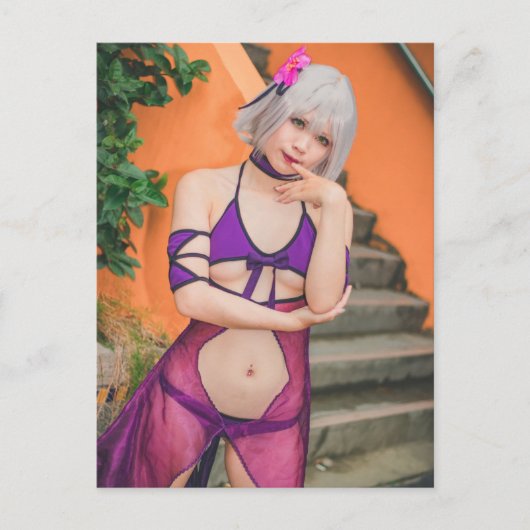 コスプレアニメアジアかわいらし美しい写真 ポストカード (正面)