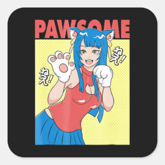 コスプレ |アニメ女の子かわいい和風ねこコスプレ スクエアシール