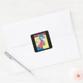 コスプレ |アニメ女の子かわいい和風ねこコスプレ スクエアシール (封筒)