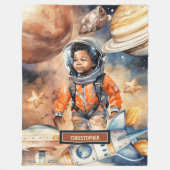 コスミックスナグルブランケットブラックスキンボーイズ宇宙ギフト フリースブランケット (正面)