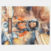 コスミックスナグルブランケットブラックスキンボーイズ宇宙ギフト フリースブランケット (正面(横))