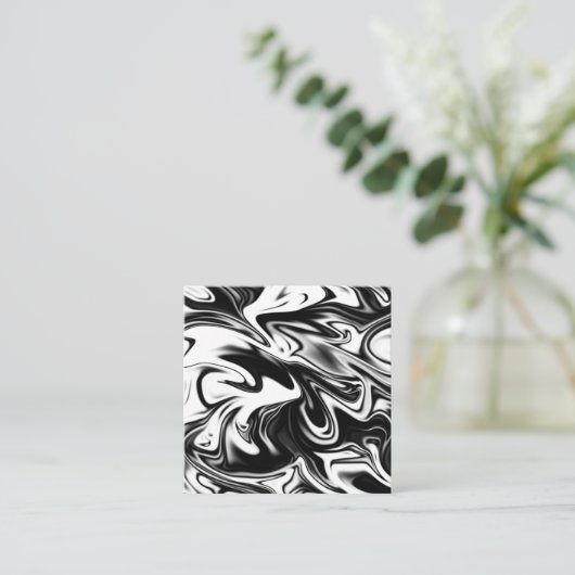 「コスミックスワール：黒と白の大理石のエレガンス エンクロージャーカード (スタンド正面)